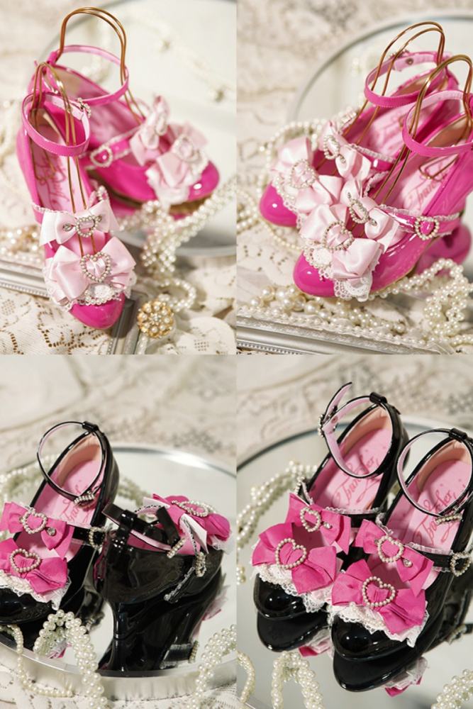 Heart Bow High Heels Lolita Shoes