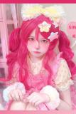 Sweet Cartoon Pitaya Red Long Curl Wig