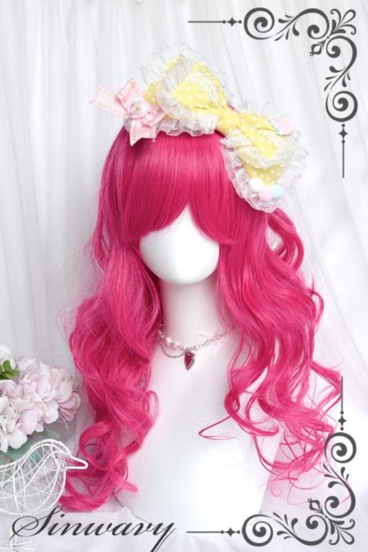 Sweet Cartoon Pitaya Red Long Curl Wig