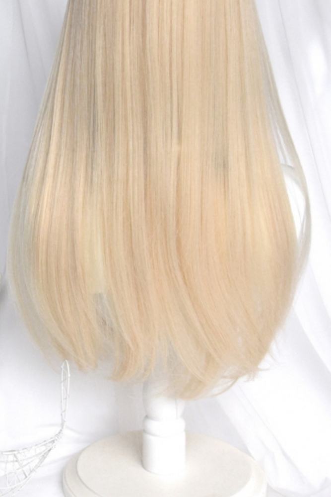 Beige Princess Long Straight Hair and Sideburns Lolita Wig
