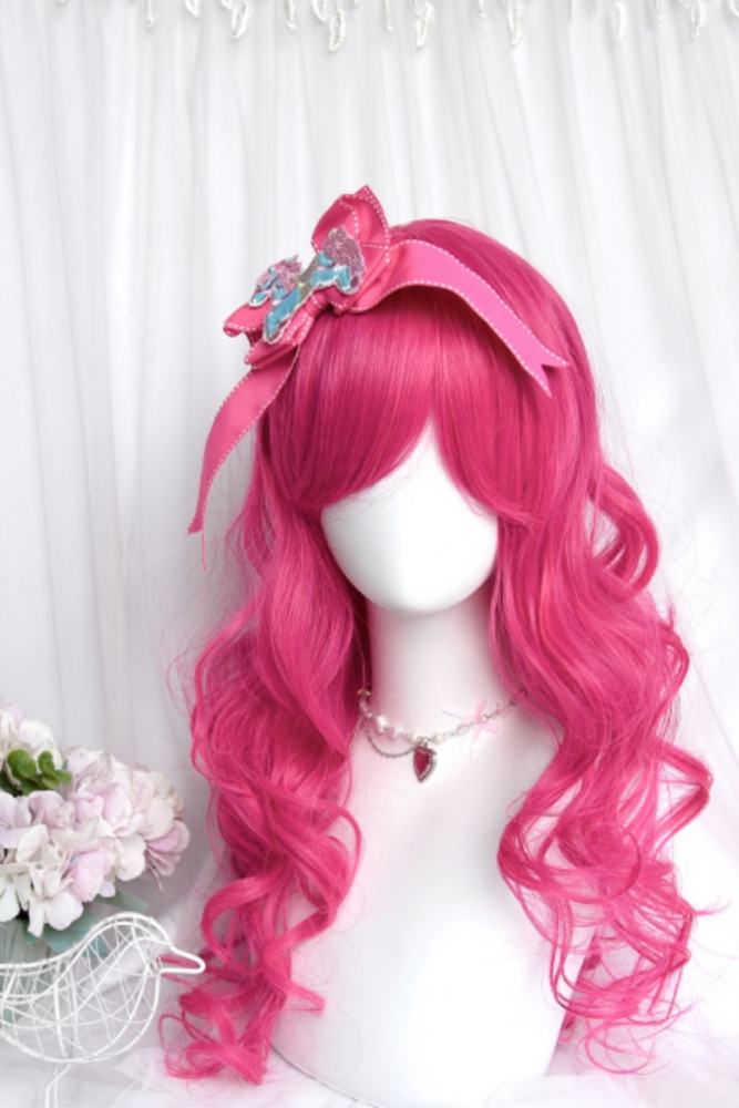 Sweet Cartoon Pitaya Red Long Curl Wig