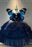 Diamond Honey Moonlight Lover Blue Fluffy Princess Prom Dress