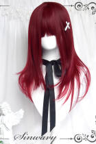 Sweet Cool Dark Red Tiered Mid Hair Lolita Wig
