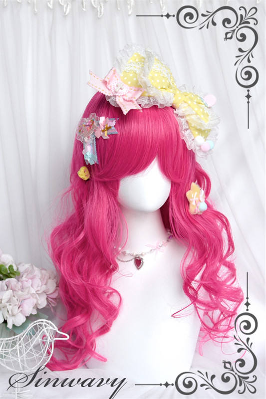 Sweet Cartoon Pitaya Red Long Curl Wig