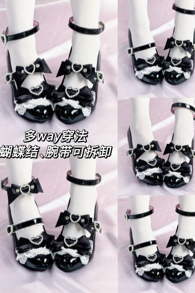Heart Bow High Heels Lolita Shoes
