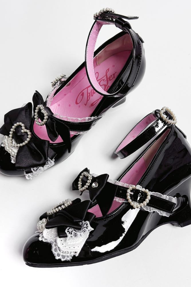 Heart Bow High Heels Lolita Shoes