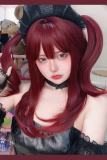 Sweet Cool Dark Red Tiered Mid Hair Lolita Wig