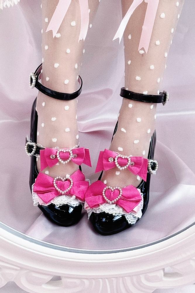 Heart Bow High Heels Lolita Shoes