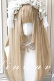 Beige Princess Long Straight Hair and Sideburns Lolita Wig
