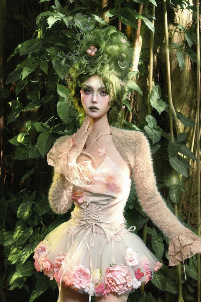 Blood Supply Spring Spirit and Flower Coat, Top and Necklace
