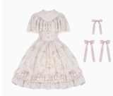 Withpuji Letter and Poetry & Nan Ke Classic Lolita Dress, Underskirt and Overskirt