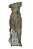 Blood Supply Spring Spirit and Flower Strapless Dress and Necklace