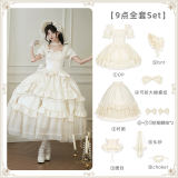 Withpuji Letter and Poetry White Set Hime Lolita Dress
