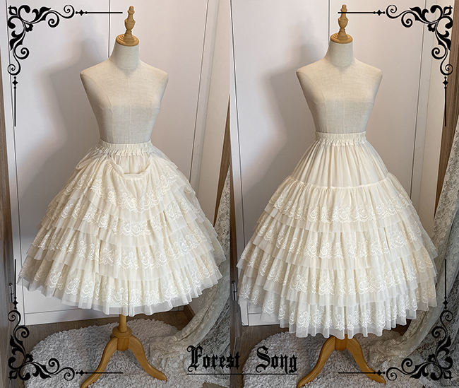 Forest Song White Beige Black Underskirt