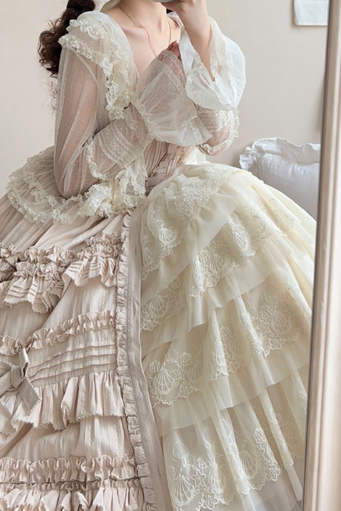 Forest Song White Beige Black Underskirt