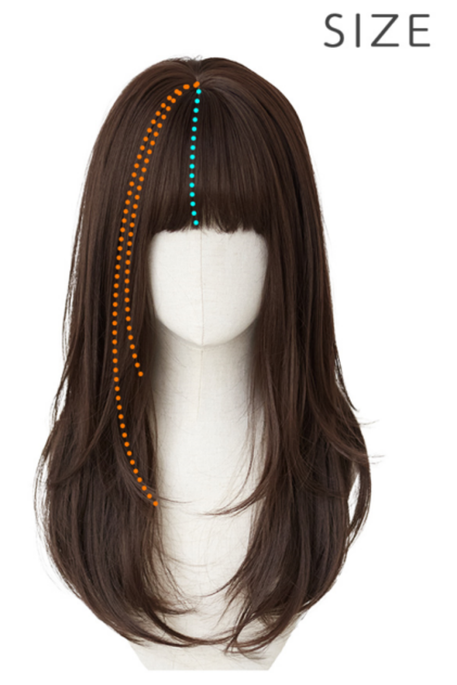Brightlele Daily Tiered Red and Brown Long Straight Lolita Wig