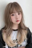 Brightlele Daily Tiered Red and Brown Long Straight Lolita Wig