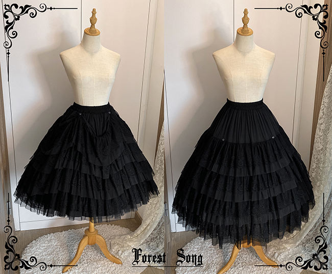 Forest Song White Beige Black Underskirt