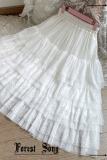 Forest Song White, Beige, Black Lace Underskirt