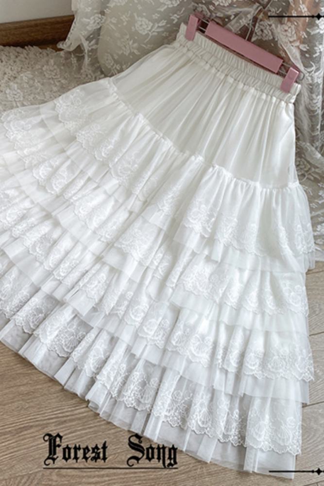Forest Song White Beige Black Underskirt