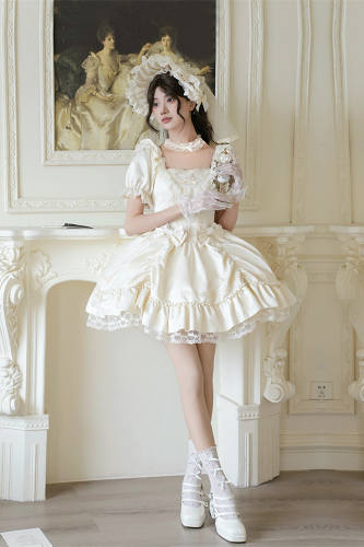 Withpuji Letter and Poetry White Set Hime Lolita Dress