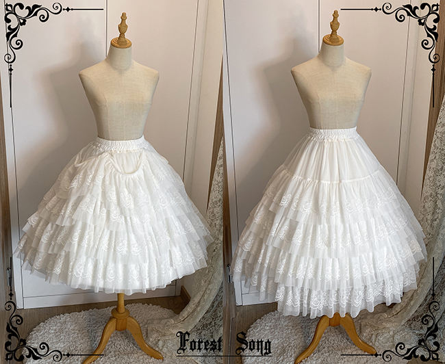 Forest Song White Beige Black Underskirt