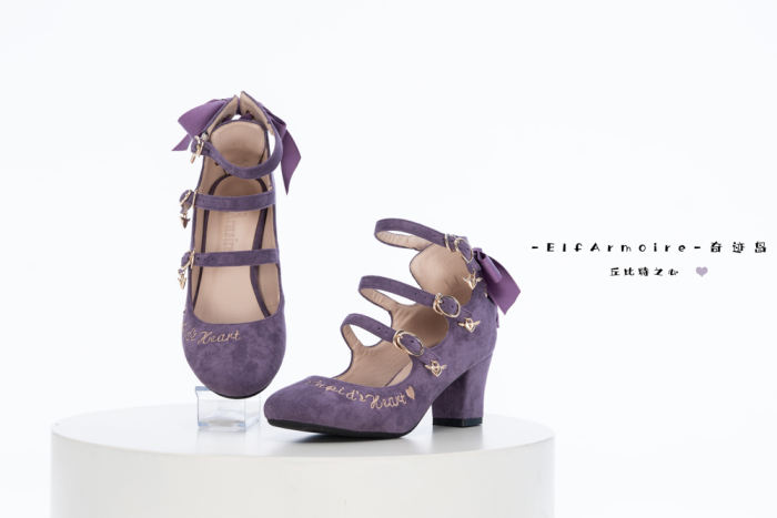 ElfArmorie Cupid's Heart - Sweet Velvet Lolita Heel Shoes