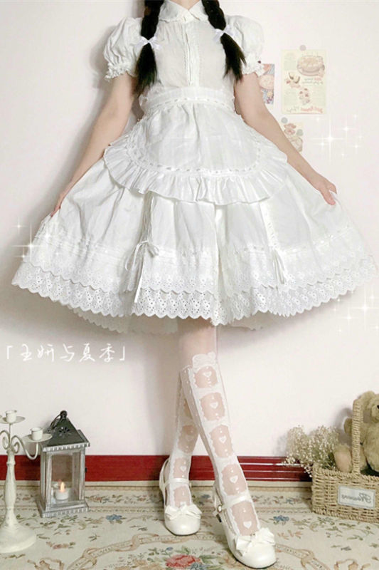45-80cm Embroidery Cotton Lolita Underskirt