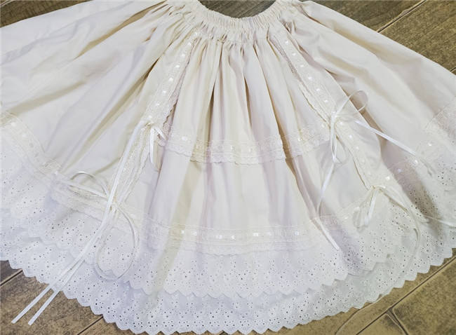 45-80cm Embroidery Cotton Lolita Underskirt