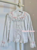 Retro Bow Lace Long and Short Sleeve Blouse