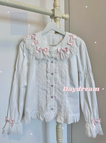Retro Bow Lace Long and Short Sleeve Blouse