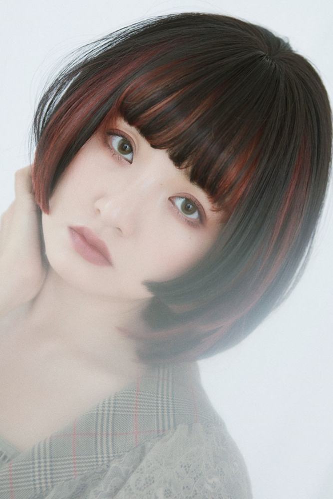 Brightlele Highlights Bob Short Straight Lolita Wig