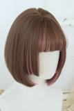 Brightlele Highlights Bob Short Straight Lolita Wig