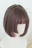 Brightlele Highlights Bob Short Straight Lolita Wig