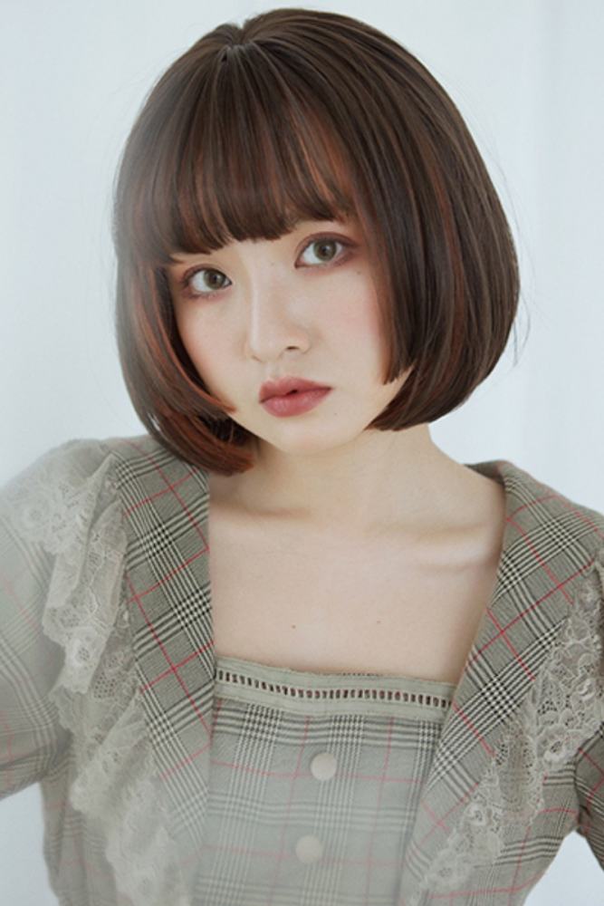 Brightlele Highlights Bob Short Straight Lolita Wig