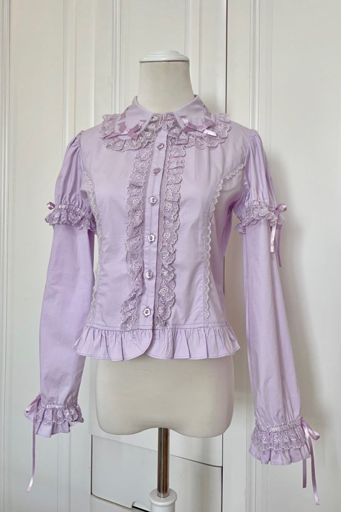 Retro Bow Lace Extended Sleeve