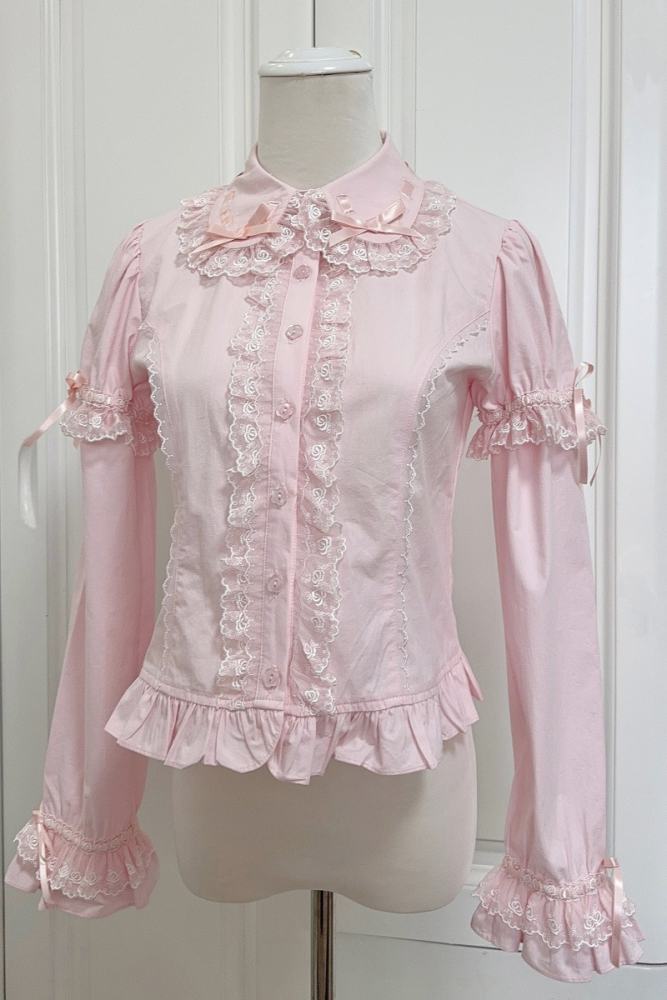 Retro Bow Lace Extended Sleeve