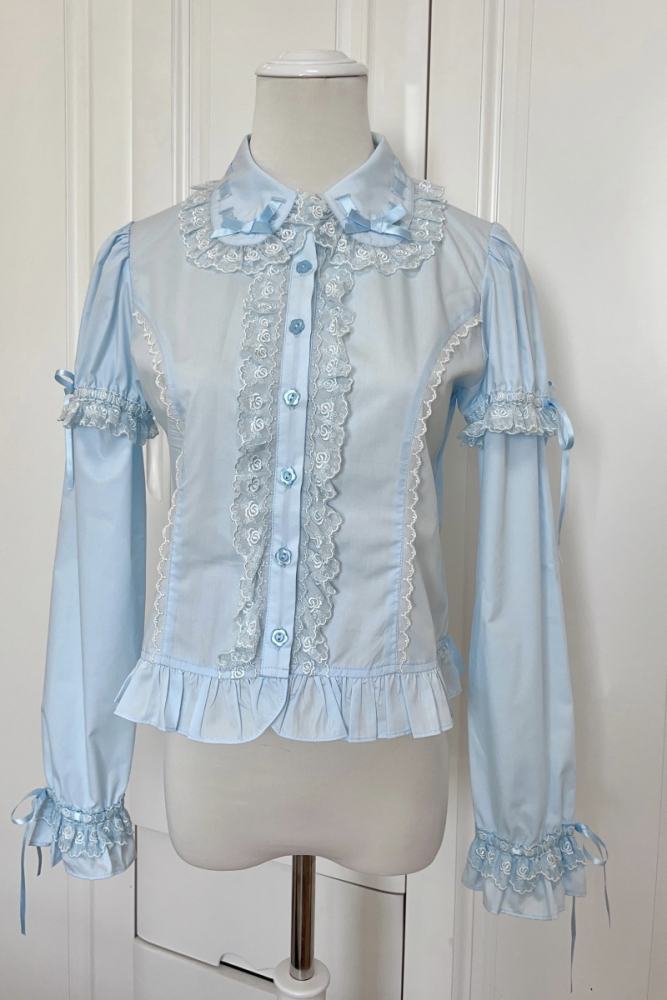 Retro Bow Lace Extended Sleeve