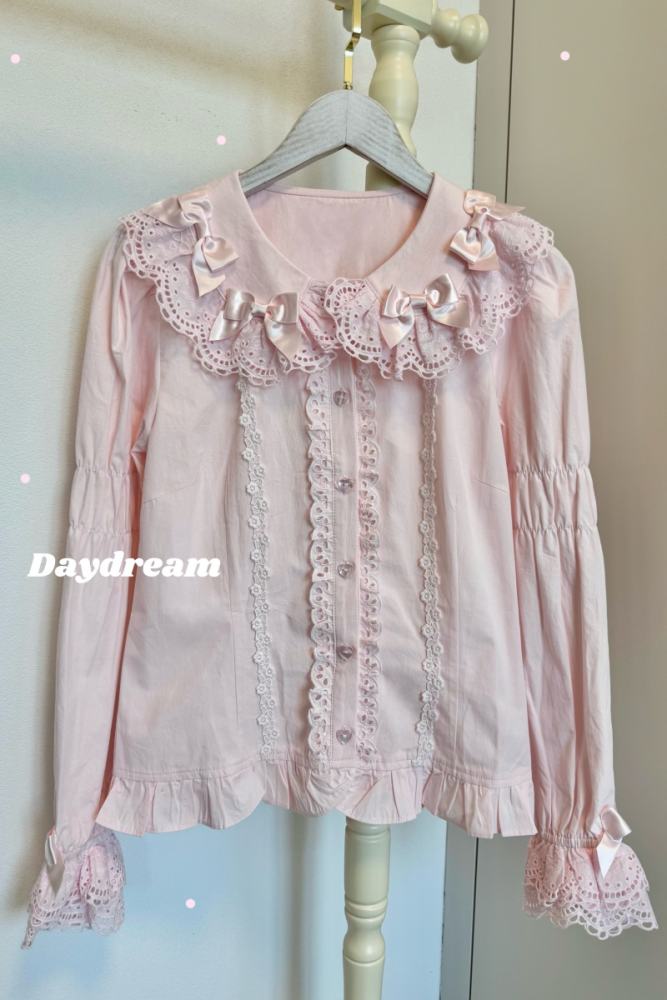 Retro Bow Lace Long and Short Sleeve Blouse