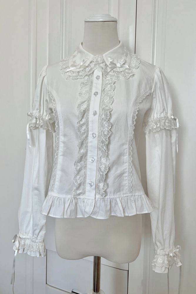 Retro Bow Lace Extended Sleeve