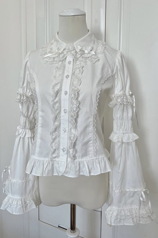 Retro Bow Lace Extended Sleeve