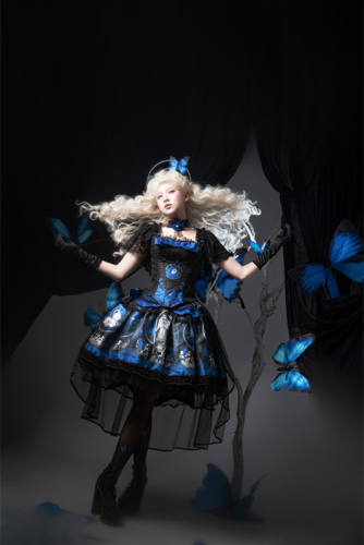 Darkmoon Corridor Plus Size Friendly Gothic Lolita Top, Skirt, Train, and Choker