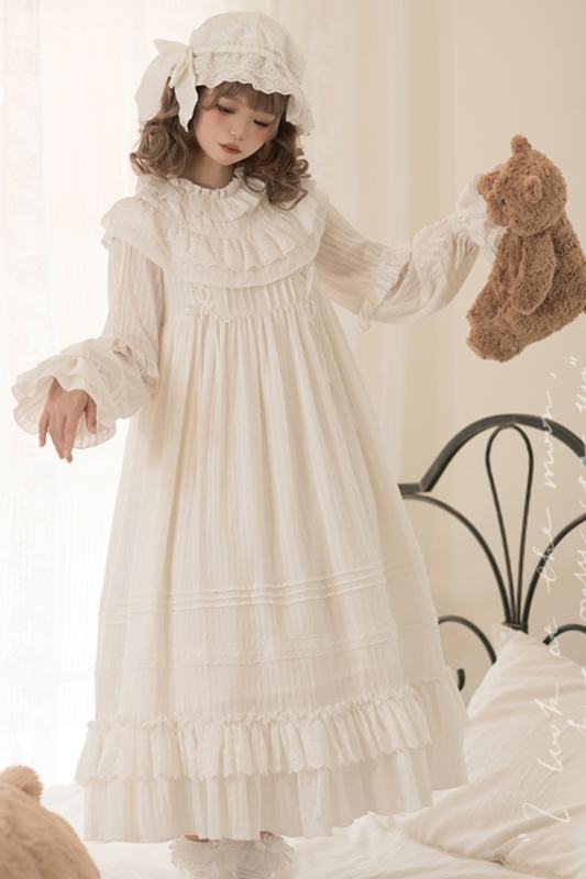 Good Night Kuro Shiro Lolita Style Sleepwear Pajama Dress