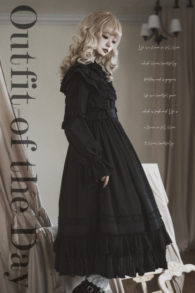 Good Night Kuro Shiro Lolita Gothic One Piece Dress