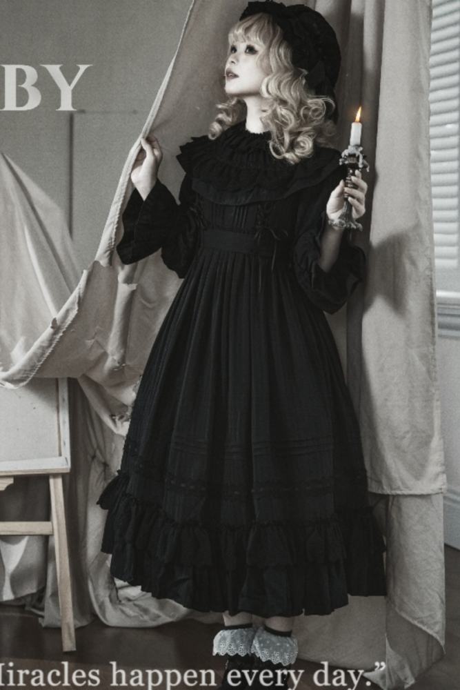 Good Night Kuro Shiro Lolita Gothic One Piece Dress