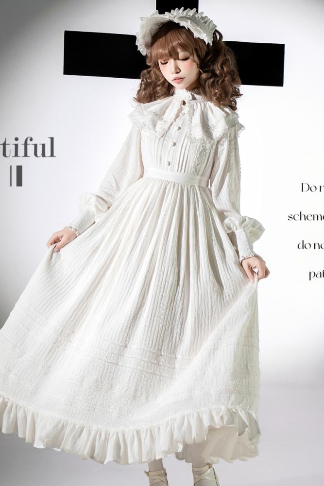 Quiet Place Kuro Shiro Lolita Gothic One Piece Dress