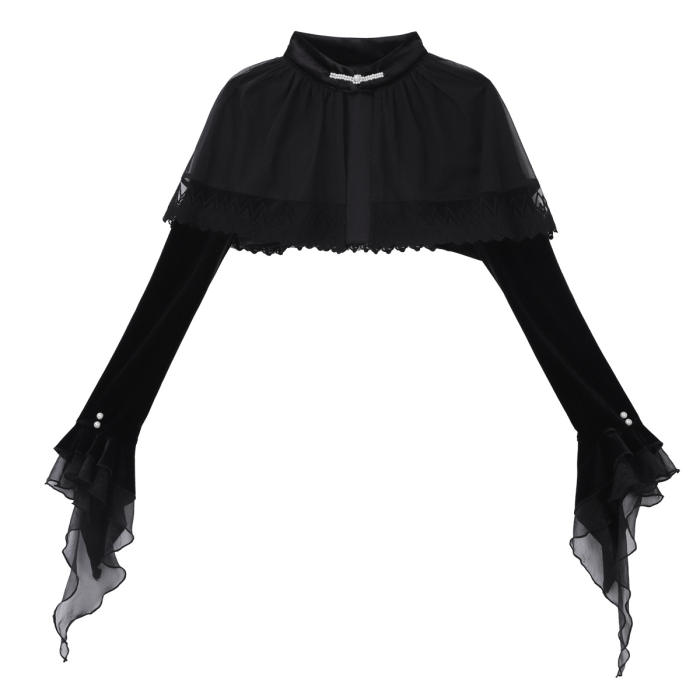 Dark Forest Black Green Gothic Lolita Top Fishtail Skirt