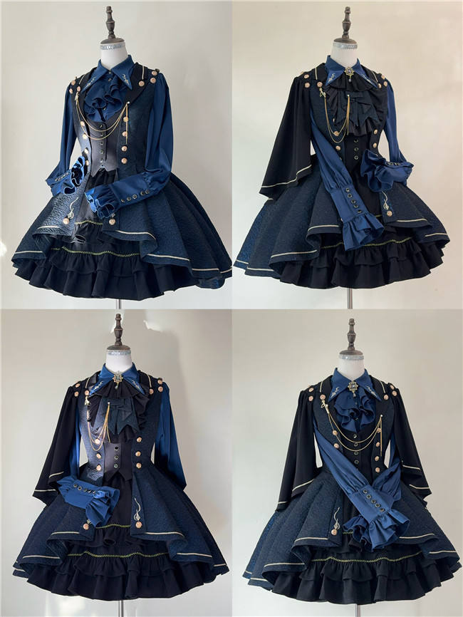 Law of Fallen Moon Military Lolita Skirt, Coat, Blouse and Accessories