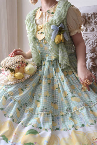 Lemon Chicks Spring Summer Lolita Vest Blouse Underskirt