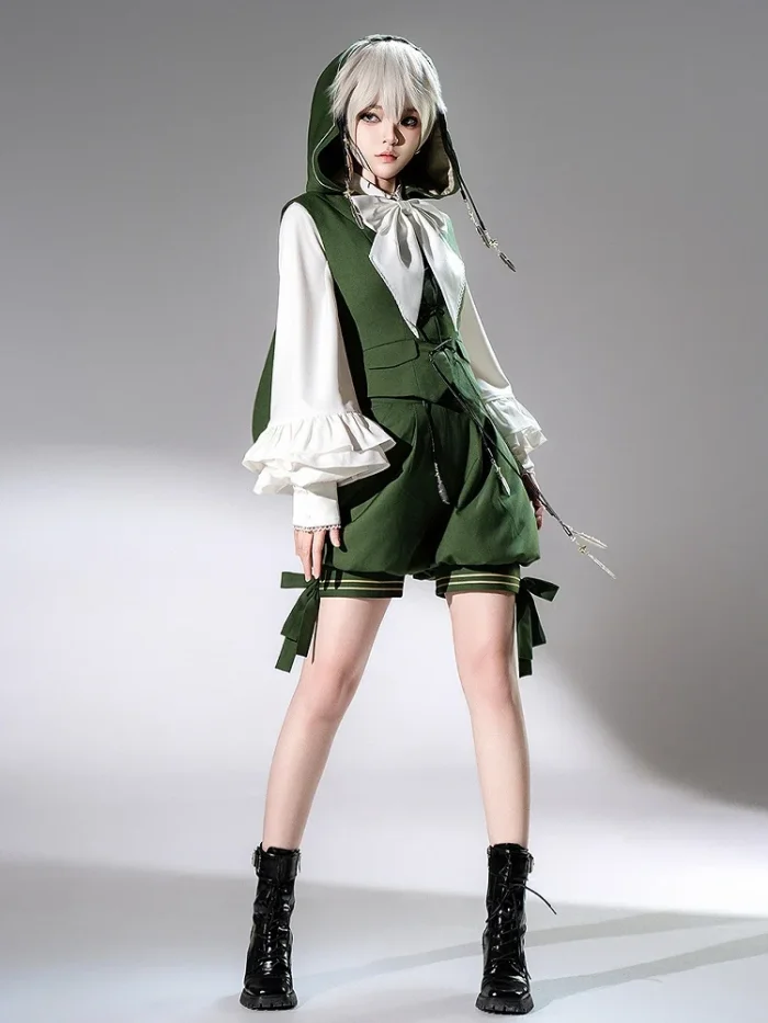Princess Chronicles Retro Green Prince Ouji Fashion Vest, Shorts and Cape